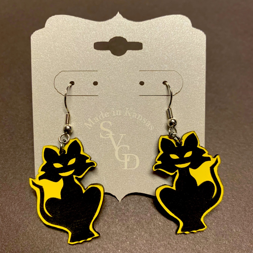 Black Cat Dangle Earrings
